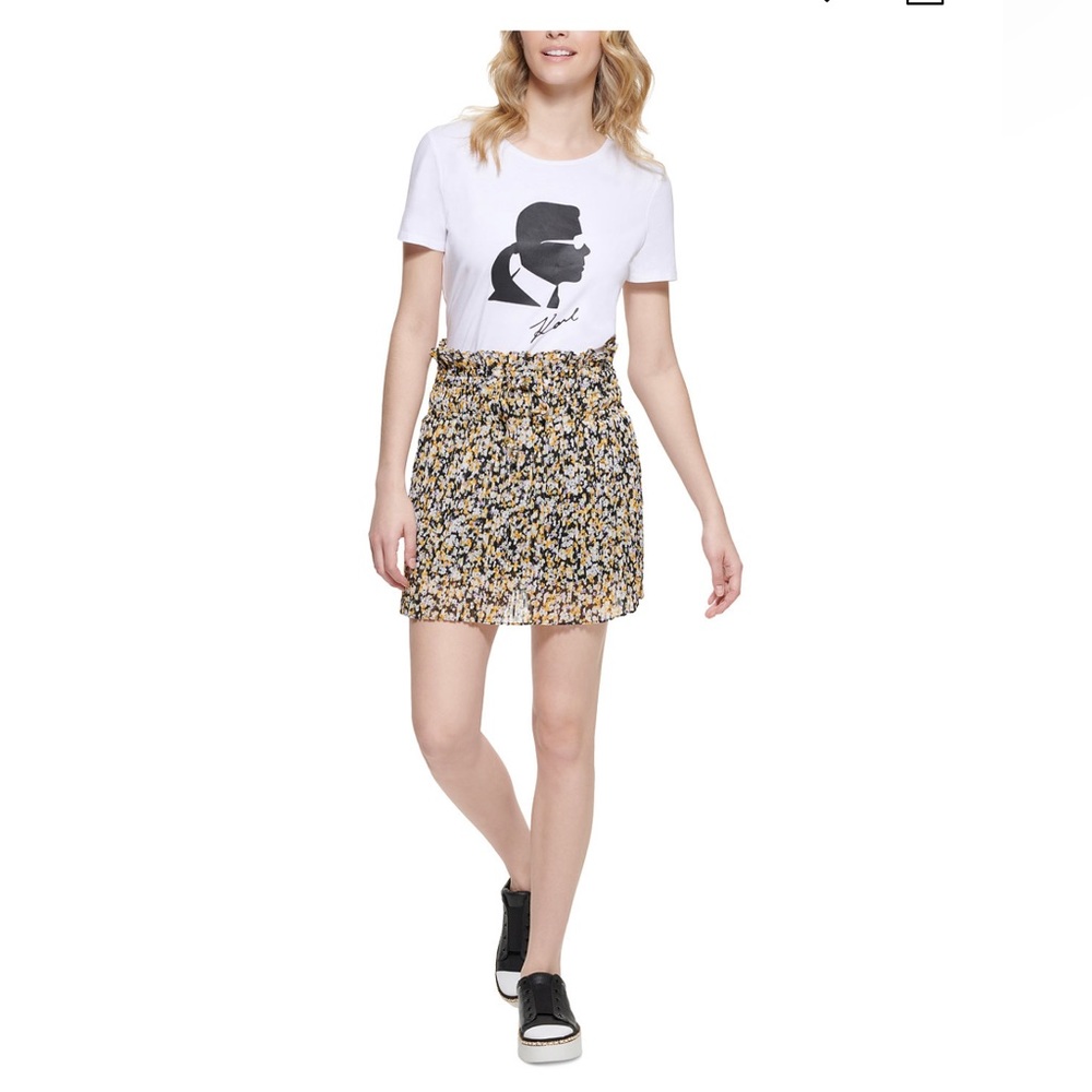 New w/Tags Karl Lagerfeld Paris Mini Skirt ditsy-floral print Below $150 Retail